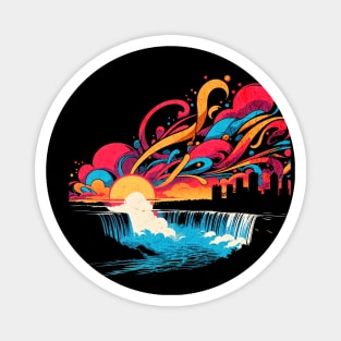 Niagara Falls Retro Graffiti Design Magnet